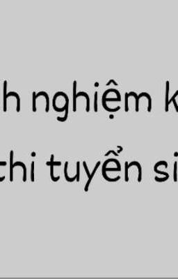 Kinh nghiệm ôn tuyển sinh