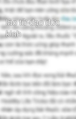 lão tử-đạo đức kinh