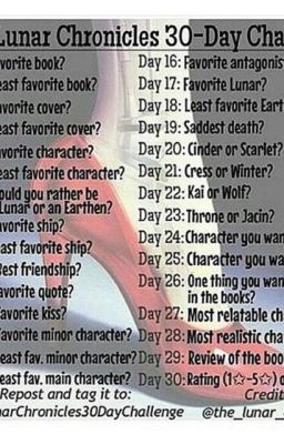 My Lunar Chronicles Book - 30 Day Challenge and Coloring Book!