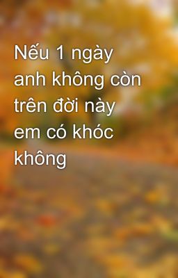 Nếu 1 ngày anh không còn trên đời này em có khóc không