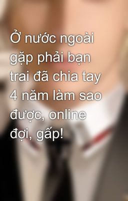 Ở nước ngoài gặp phải bạn trai đã chia tay 4 năm làm sao được, online đợi, gấp!