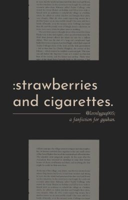 [oneshot] gyuhan | strawberries and cigarettes.