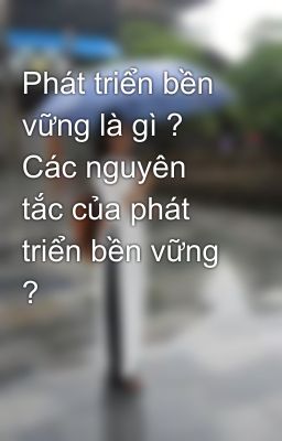 Phát triển bền vững là gì ? Các nguyên tắc của phát triển bền vững ?