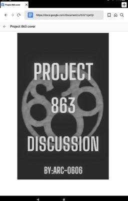 Project 863 discussion *discontinuing