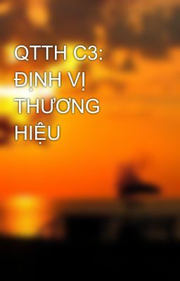 QTTH C3: ĐỊNH VỊ THƯƠNG HIỆU