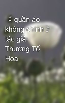 《 quần áo không chỉnh 》 tác giả: Thương Tố Hoa