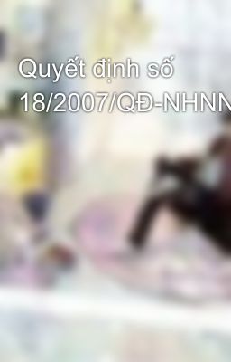 Quyết định số 18/2007/QĐ-NHNN