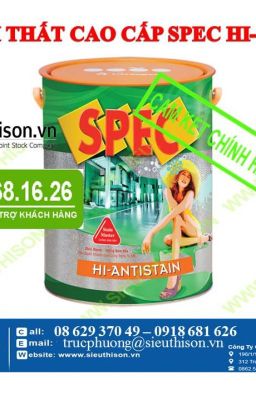 SƠN NGOẠI THẤT BÓNG CAO CẤP SPEC HI-ANTISTAIN GIÁ RẺ NHẤT TPHCM