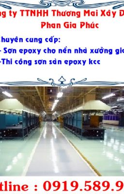 Sơn sàn epoxy tại Hà Nội  cho nhà xưởng có độ bóng cao, chống rêu,bền màu đẹp