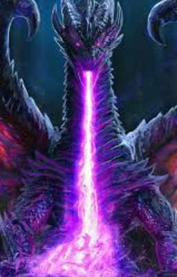 The black dragon of Moria with purple flames 