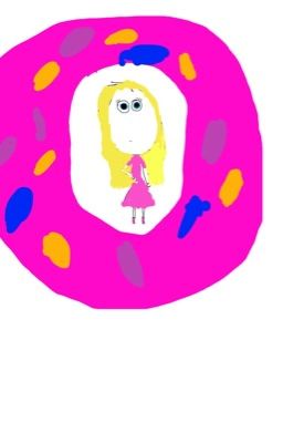 The girl in a giant donut 