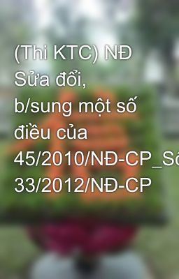 (Thi KTC) NĐ Sửa đổi, b/sung một số điều của 45/2010/NĐ-CP_Số: 33/2012/NĐ-CP