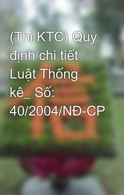 (Thi KTC) Quy định chi tiết Luật Thống kê_ Số: 40/2004/NĐ-CP