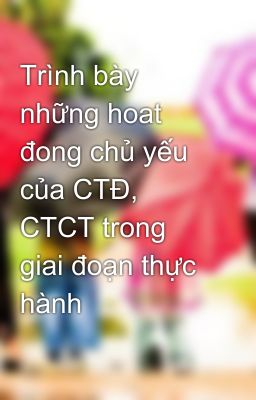 Trình bày những hoat đong chủ yếu của CTĐ, CTCT trong giai đoạn thực hành