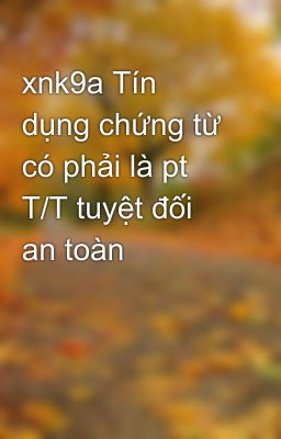 xnk9a Tín dụng chứng từ có phải là pt T/T tuyệt đối an toàn