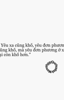 Yêu xa mà lại đơn phương 